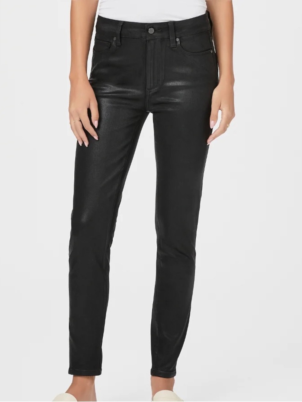 Paige Hoxton Ankle Jeans Luxe Coating - Black Fog - 27